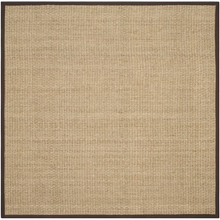 Safavieh Natural Fiber Square Area Rug, Natural and Dark Brown - 8 x 8 ft. NF114K-8SQ